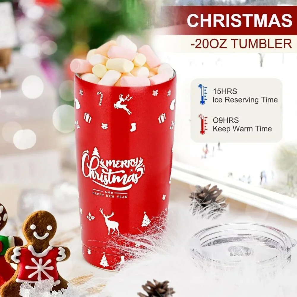 7pc Christmas Gift Set for Women Spa Kit with Tumbler Holiday Basket Self Care